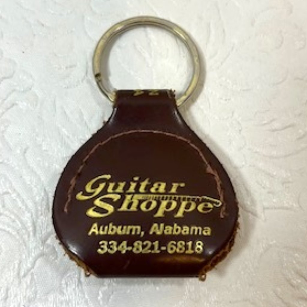 Guitar Shoppe Auburn Alabama Brown Leather Keychain Guitar Pick Holder